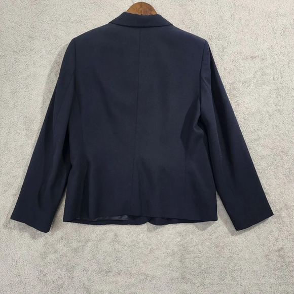 Lord & Taylor Womens Work Career Blazer Size 10 Navy Blue Polyester  GT - Picture 2 of 6